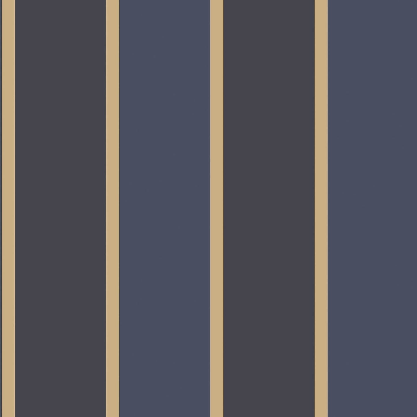 Smart Stripes Wide Stripe Wallpaper - Dark Blue - Galerie - G67545 - Premier Wallcovering