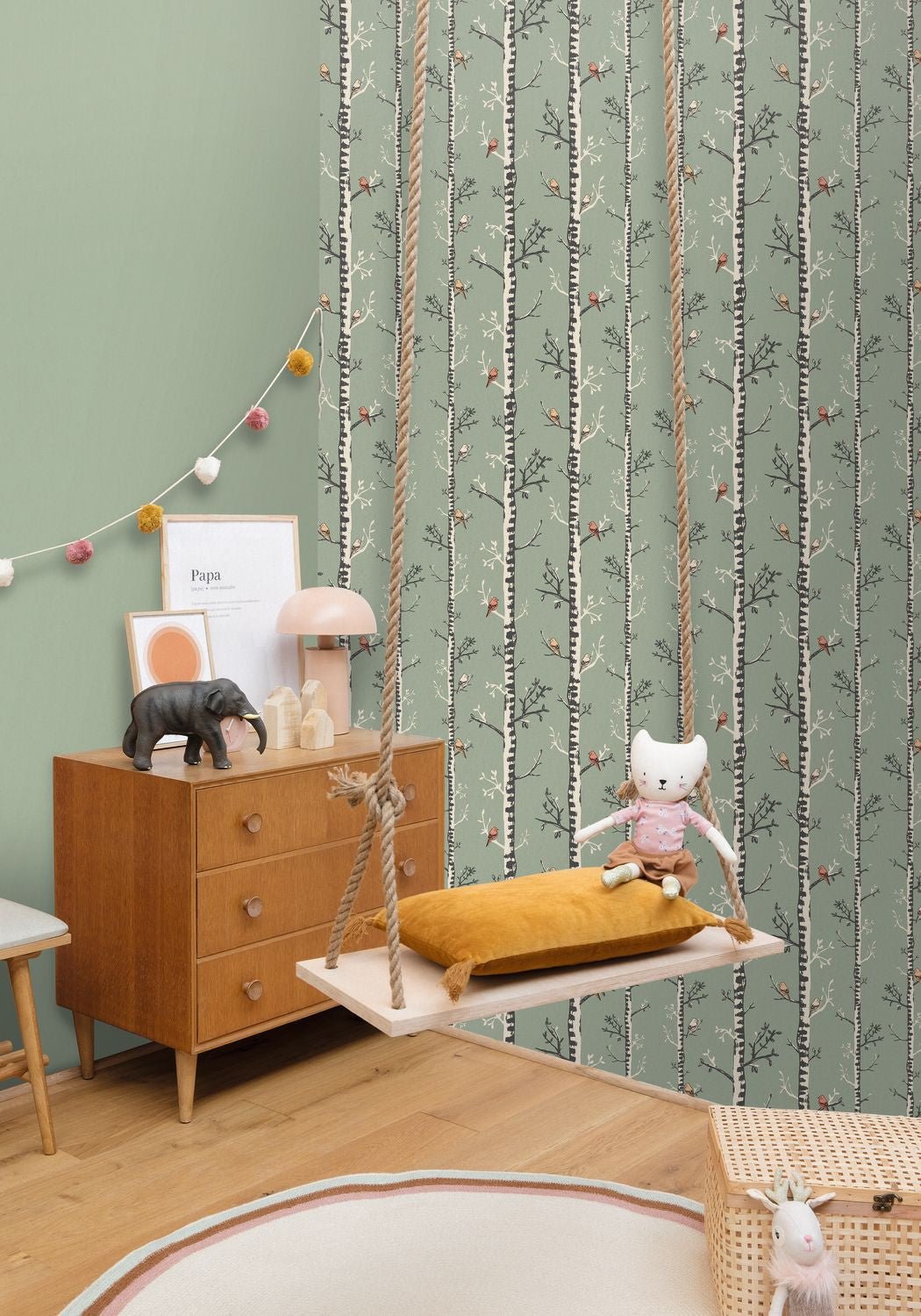Smile Uni Wallpaper - Vert De Gris - Caselio - 69867200 - Premier Wallcovering
