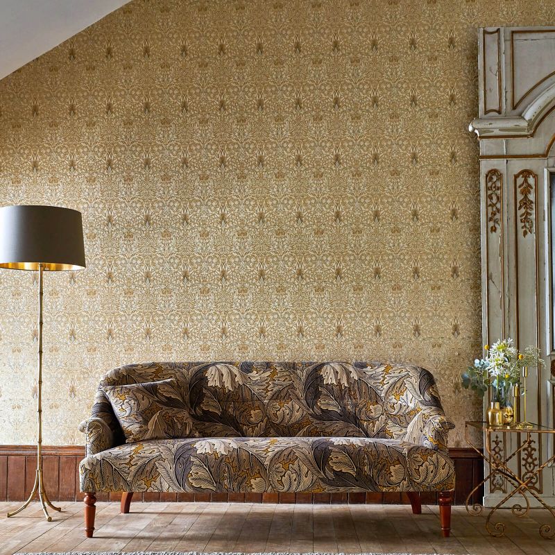 Snakeshead Wallpaper - Charcoal/Spice - Morris & Co - 216870 - Premier Wallcovering