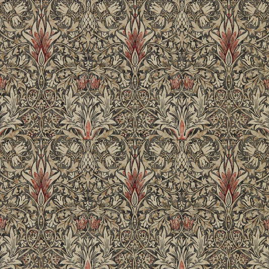 Snakeshead Wallpaper - Charcoal/Spice - Morris & Co - 216870 - Premier Wallcovering