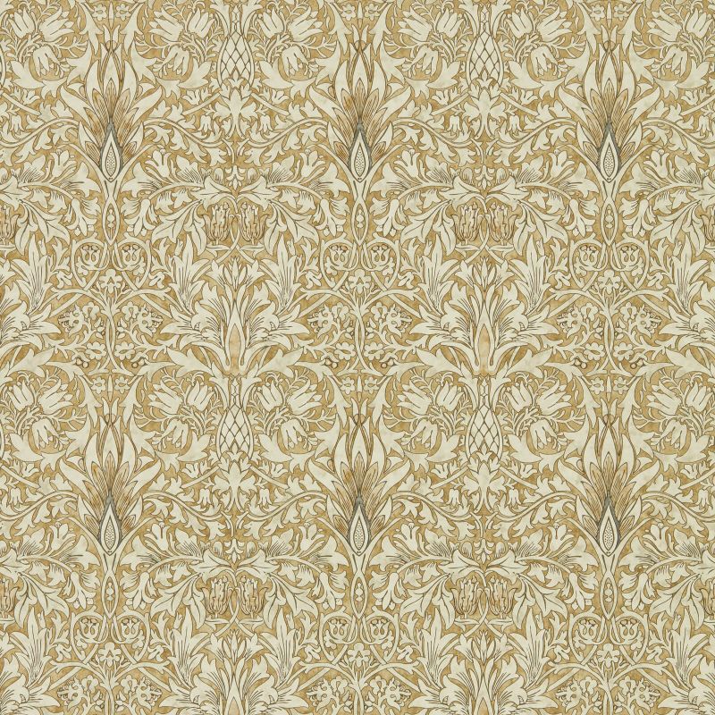 Snakeshead Wallpaper - Gold/Linen - Morris & Co - 216828 - Premier Wallcovering