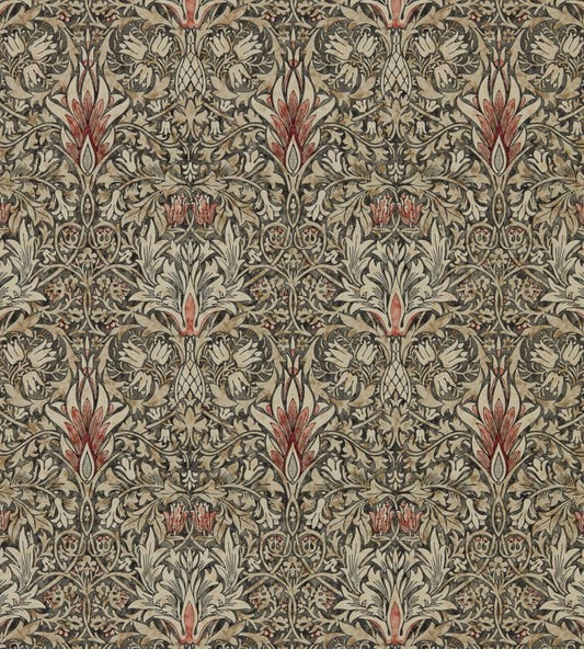 Snakeshead Wallpaper - Charcoal/Spice - 216425 - Morris & Co - Premier Wallcovering