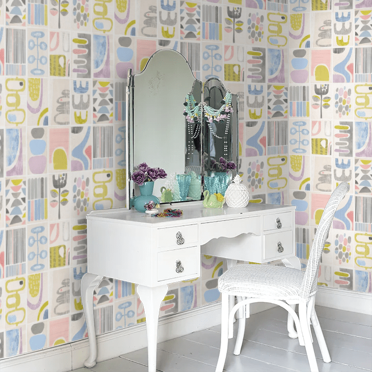 Snip Snip Wallpaper - Lilac & Silver - Ohpopsi - ABS50132W - Premier Wallcovering