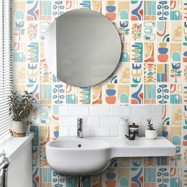 Snip Snip Wallpaper - Indigo & Amber - Ohpopsi - ABS50130W - Premier Wallcovering