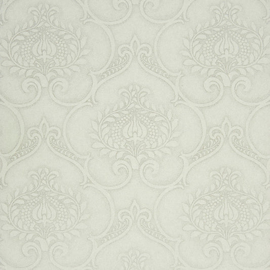 So White Damask Wallpaper - Gris - Casadeco - 26469242 - Premier Wallcovering