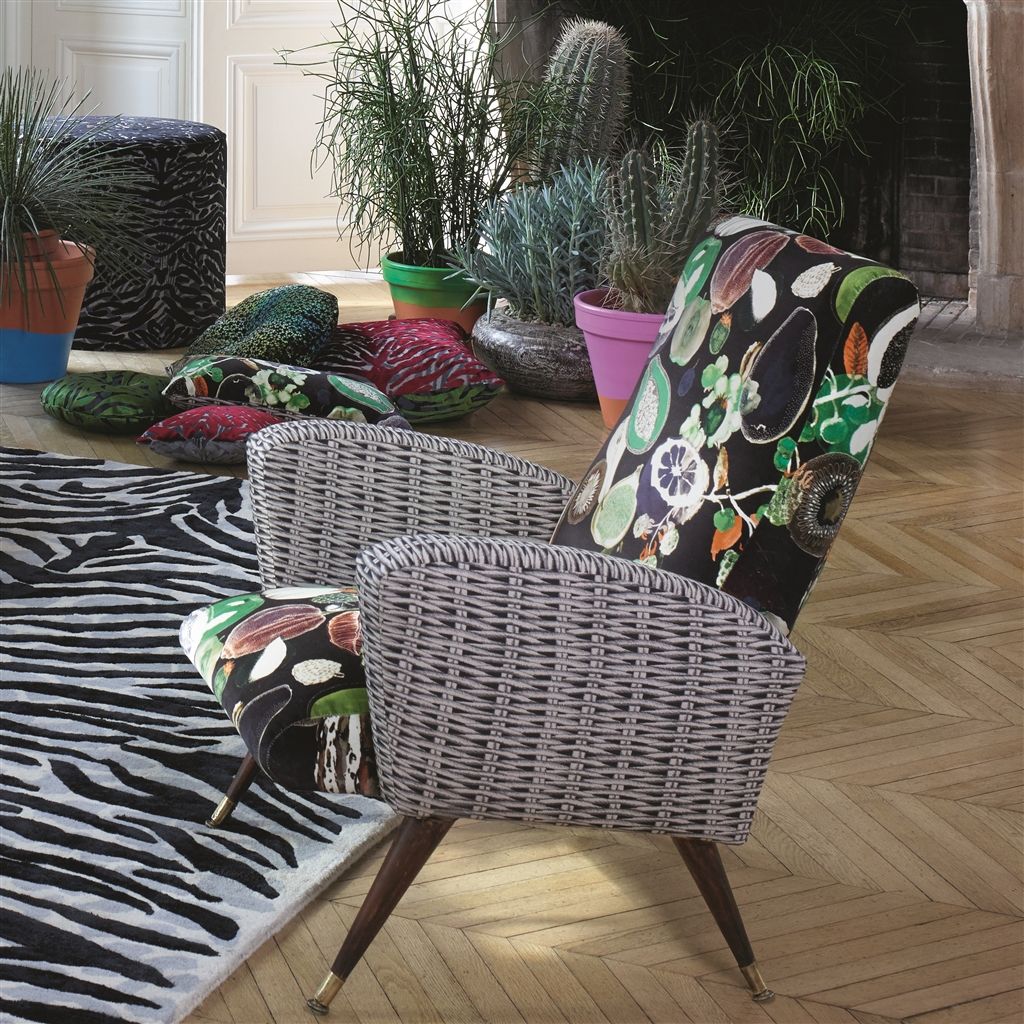 Soft Manaos Fabric - Onyx - Christian Lacroix - FCL2273/01 - Premier Wallcovering