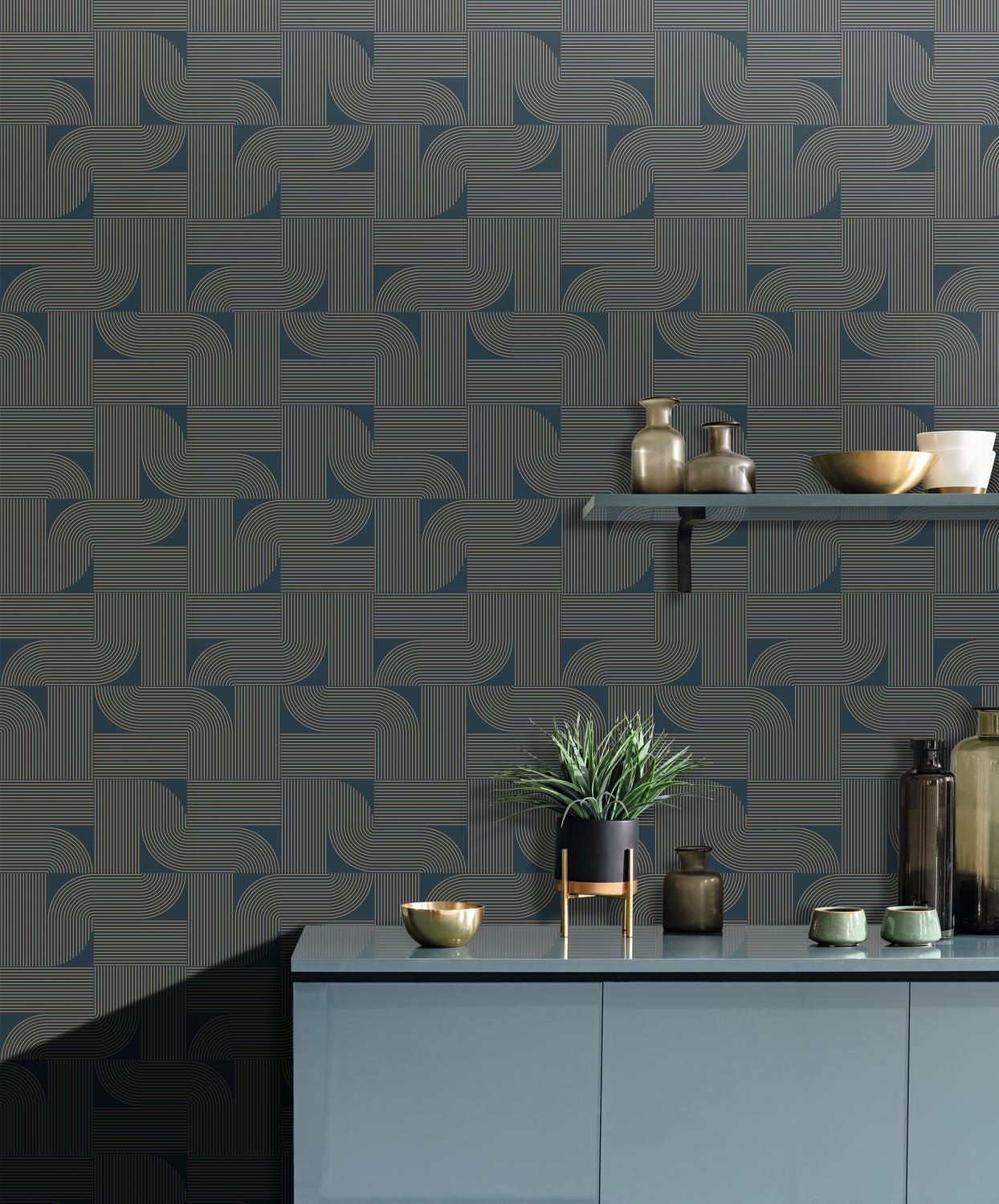 Softness Wallpaper - Bleu Cuivre - Caselio - 106576040 - Premier Wallcovering