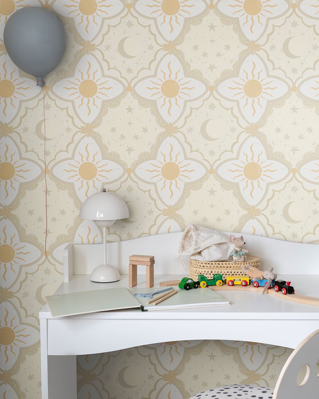 Sol & Måne Wallpaper - Warm Yellow - Midbec - 29032 - Premier Wallcovering