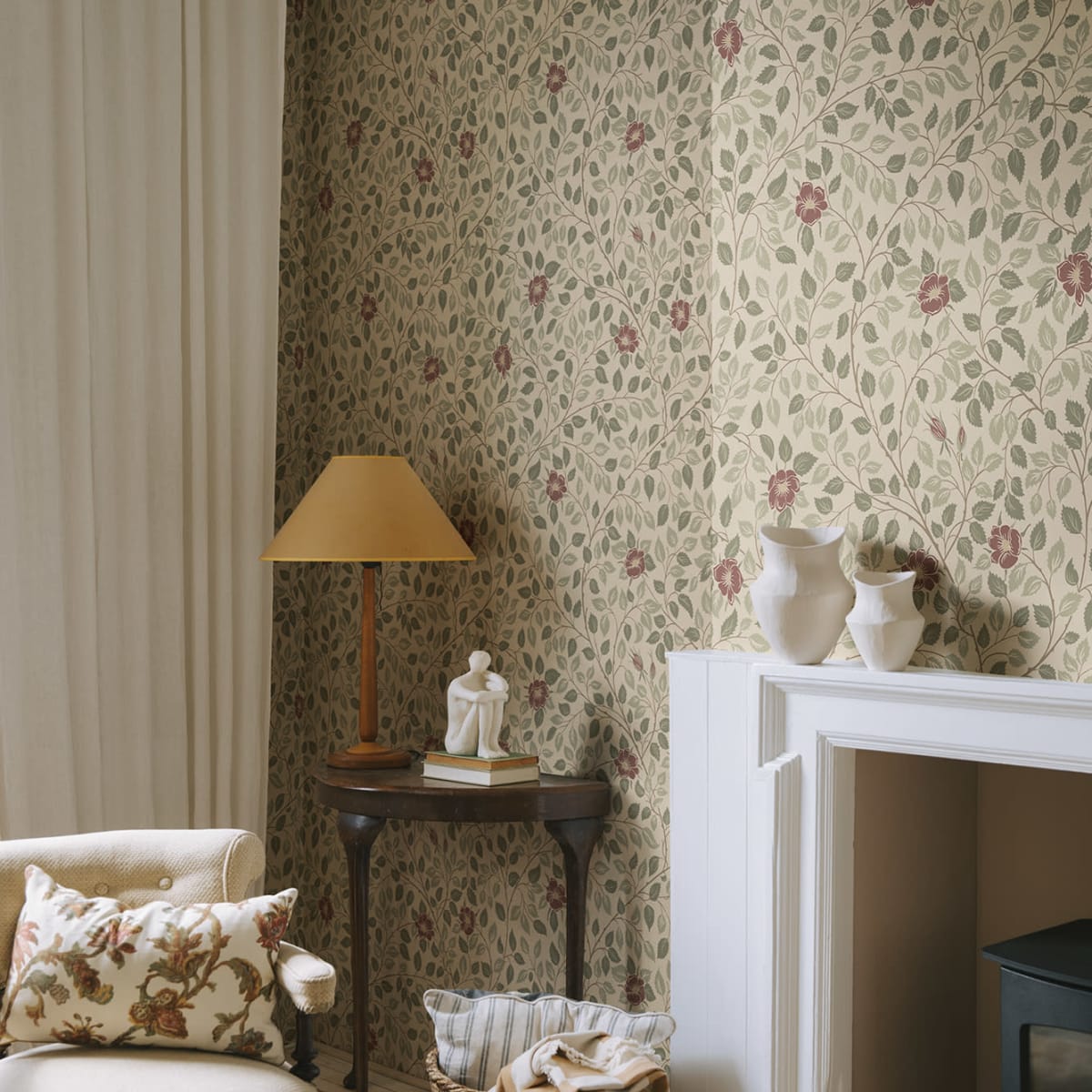 Solliden Wallpaper - Burgundy - Sandberg - S10463 - Premier Wallcovering