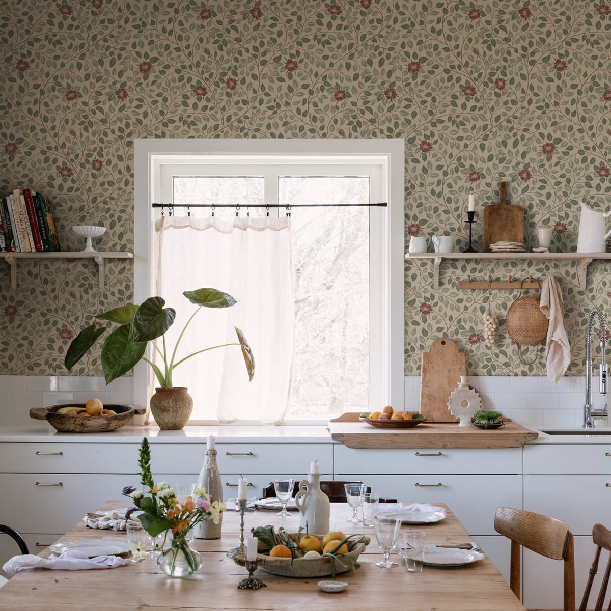 Solliden Wallpaper - Burgundy - Sandberg - S10463 - Premier Wallcovering