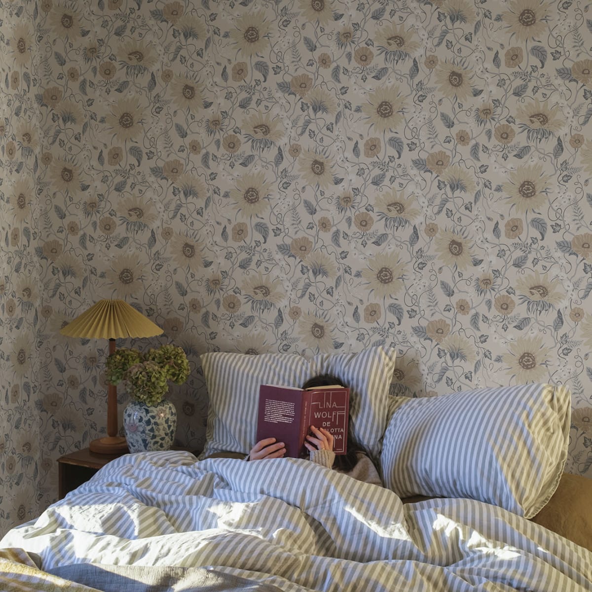 Solveig Wallpaper - Misty Blue - Sandberg - S10556 - Premier Wallcovering