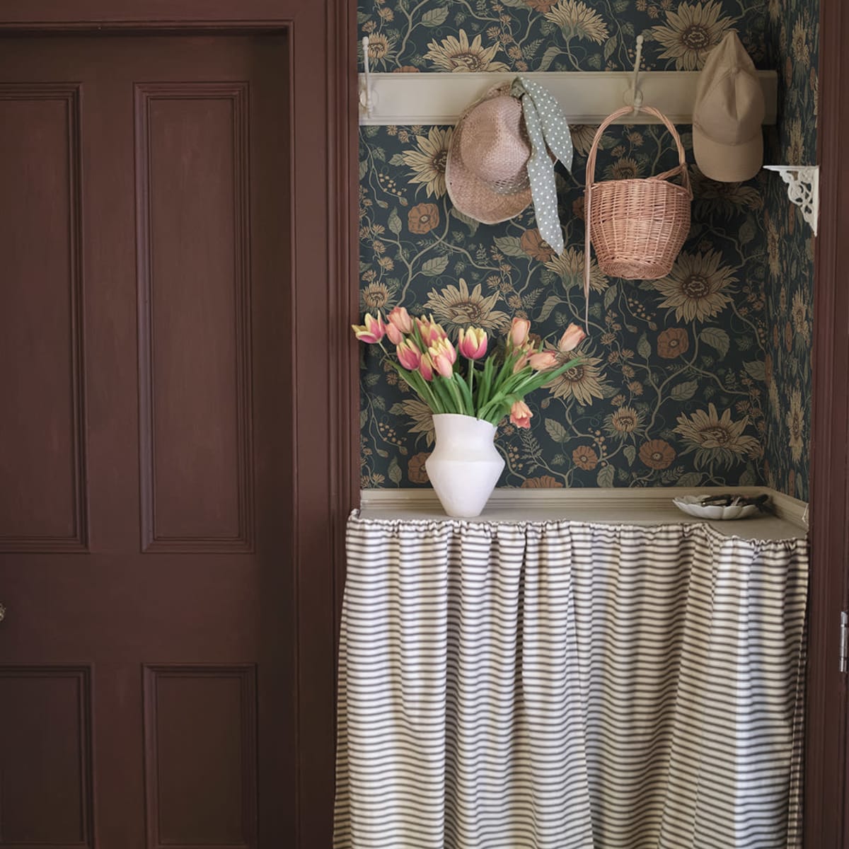 Solveig Wallpaper - Midnight Blue - Sandberg - S10480 - Premier Wallcovering