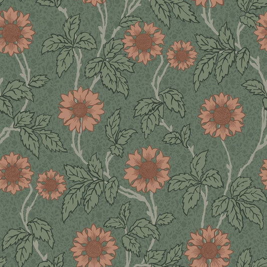 Solvej Wallpaper - Dark Green - Midbec - 28024 - Premier Wallcovering