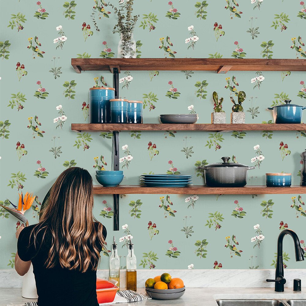 Somerton Wallpaper - Silver Green - Timothy Wilman - TW2565 - Premier Wallcovering
