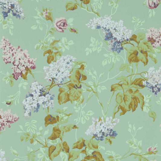 Sommerville Wallpaper - Mint/Plum - DOSW217049 - Sanderson - Premier Wallcovering