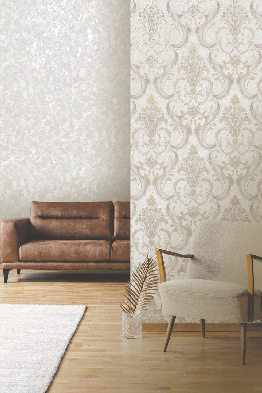Sonata Damask Wallpaper - Gold - Rasch - 539769 - Premier Wallcovering