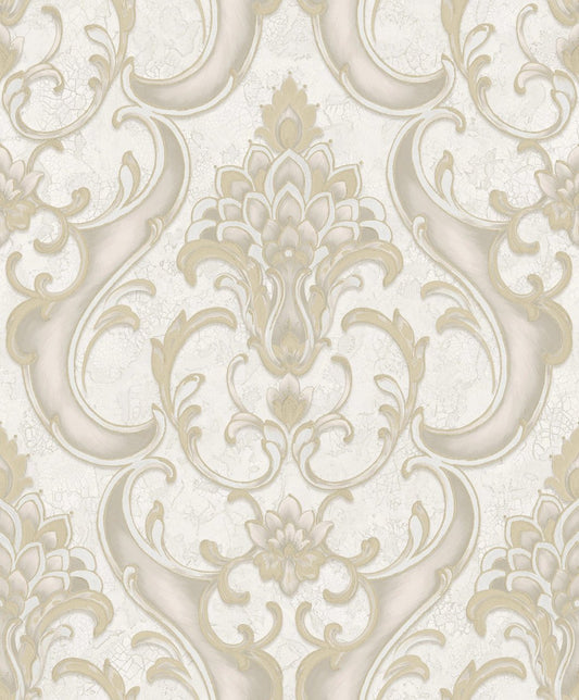 Sonata Damask Wallpaper - Gold - Rasch - 539769 - Premier Wallcovering