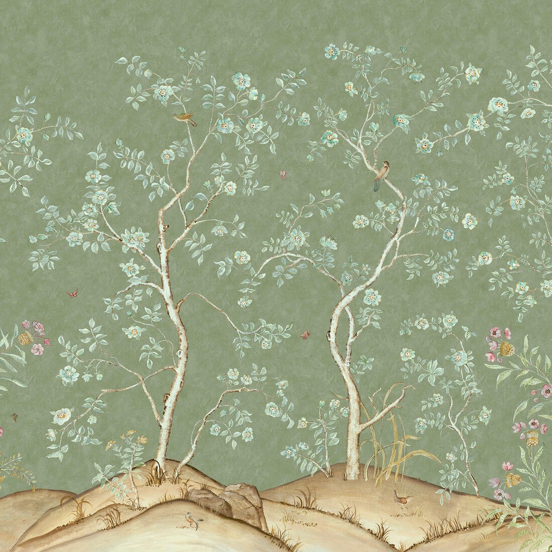 Songbird Wallpaper - Spring - Andrew Martin - KKSBS - Premier Wallcovering
