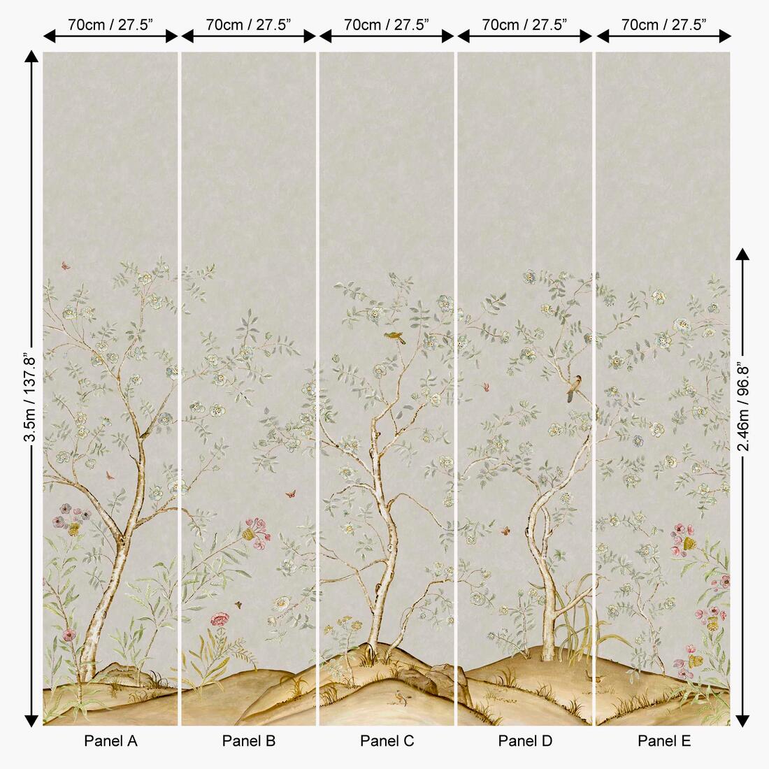 Songbird Wallpaper - Mist - Andrew Martin - KKSBMI - Premier Wallcovering