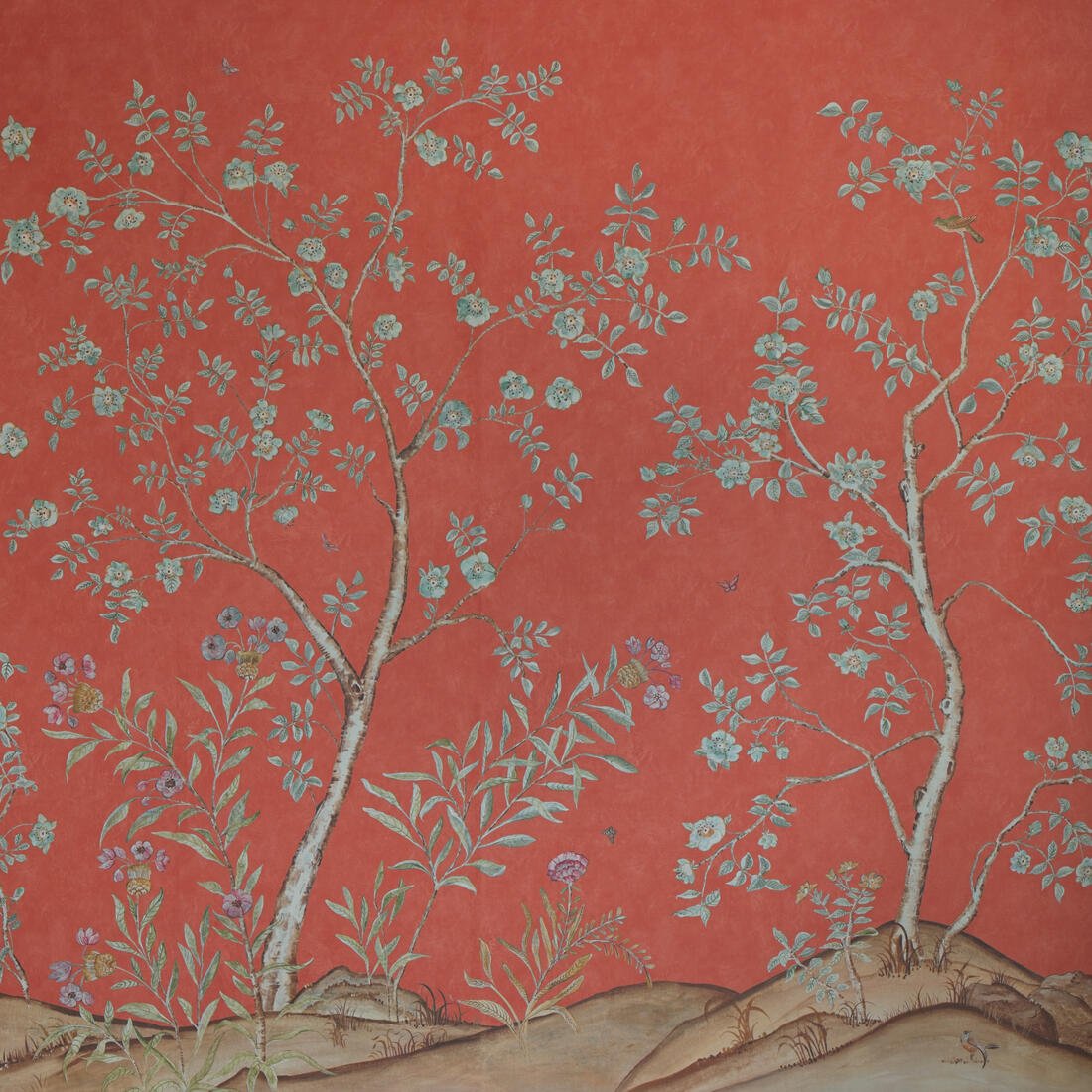 Songbird Wallpaper - Sunset Orange - Andrew Martin - KKSBSU - Premier Wallcovering