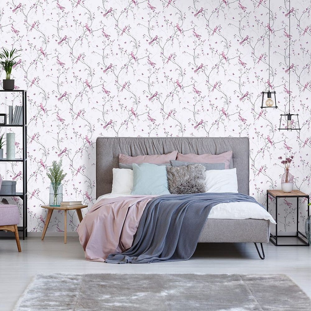Songbird Wallpaper - Lilac - Superfresco Easy - 101842 - Premier Wallcovering