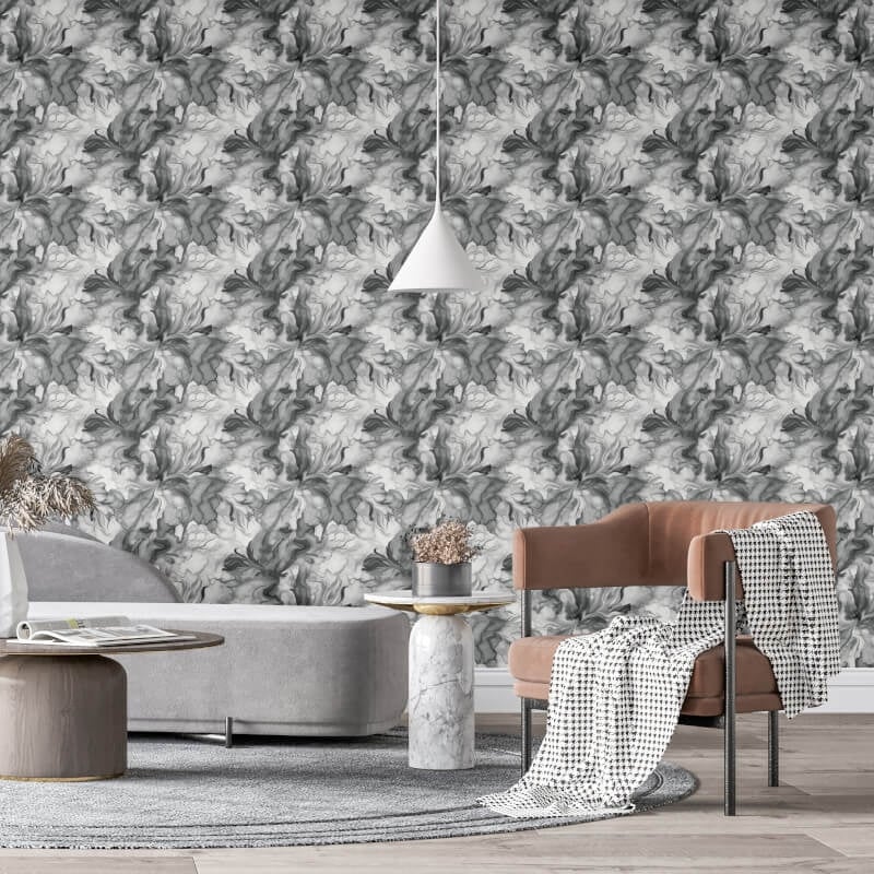 Soriee Marble Wallpaper - Black - Muriva - 216501 - Premier Wallcovering
