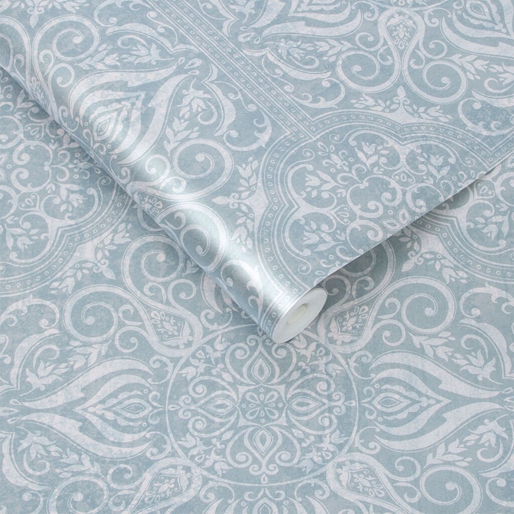 Souk Tile Wallpaper - Sky - Graham & Brown - 104371 - Premier Wallcovering