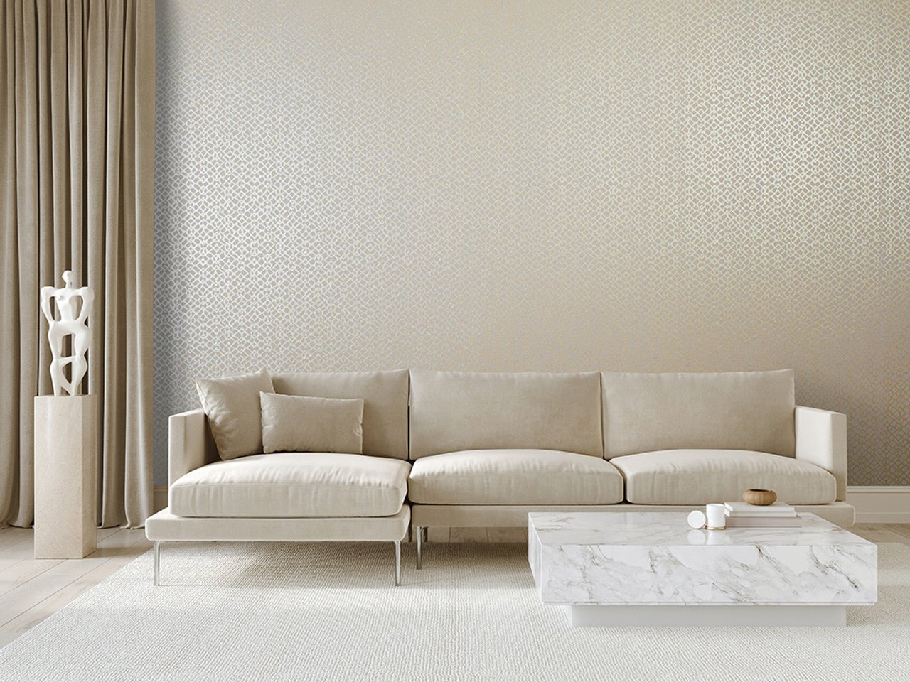 Soul Slow Living Wallpaper - Sand/ Gold - Hohenberger - 64647 - Premier Wallcovering