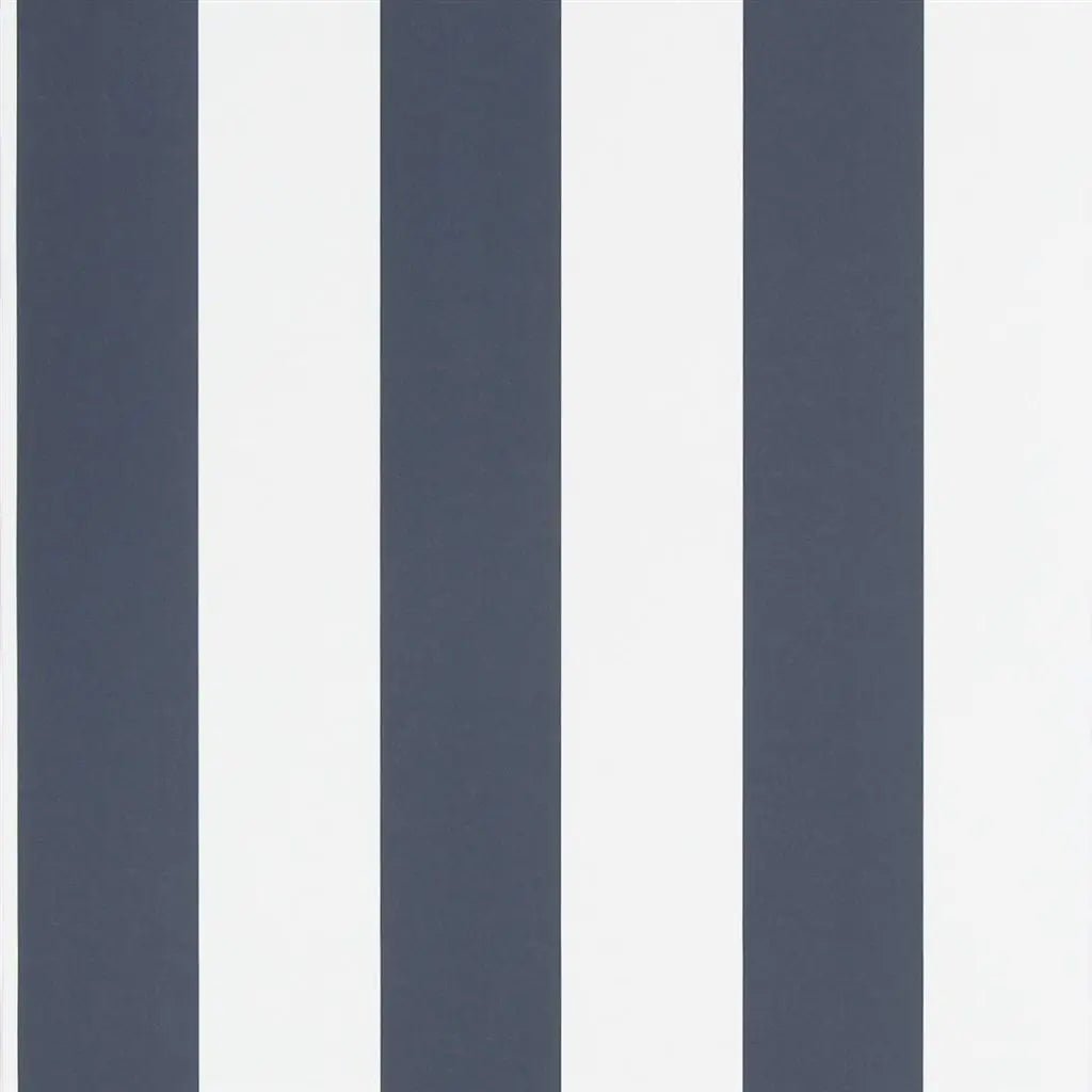 Spalding Stripe Wallpaper - Dark Blue/white - Ralph Lauren - PRL026/08 - Premier Wallcovering