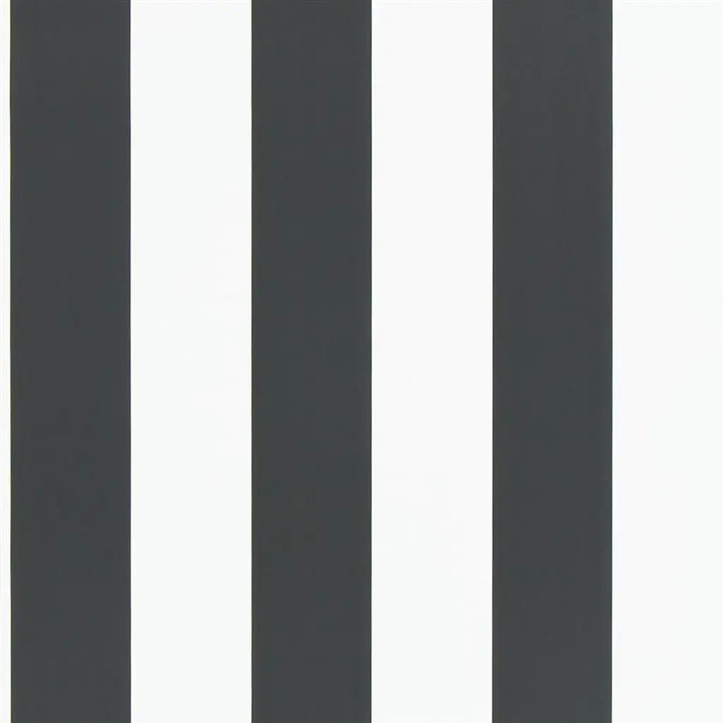 Spalding Stripe Wallpaper - Black / White - Ralph Lauren - PRL026/09 - Premier Wallcovering