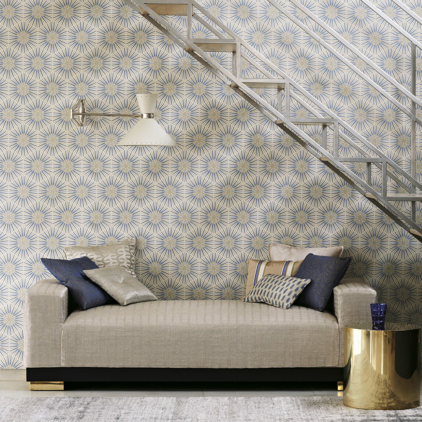 Spark Wallpaper - Sapphire - ZQUA310993 - Zoffany - Premier Wallcovering