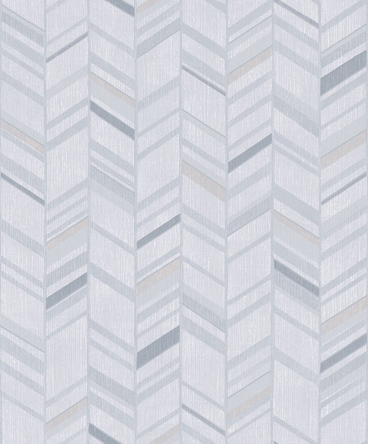 Special FX Chevron Wallpaper - Silver / Aqua / Grey - Galerie - G67711 - Premier Wallcovering