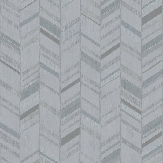 Special FX Chevron Wallpaper - Silver / Aqua / Grey - Galerie - G67711 - Premier Wallcovering