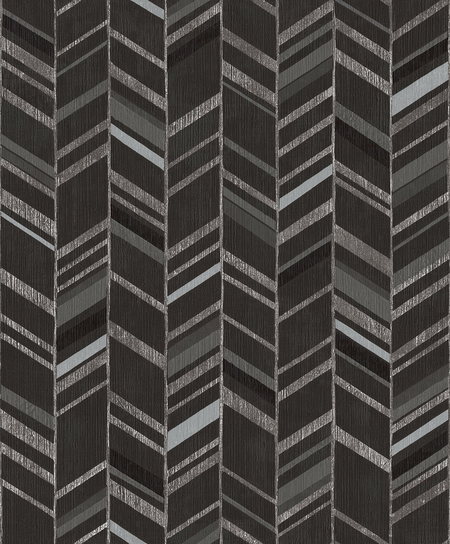 Special FX Chevron Wallpaper - Silver / Black - Galerie - G67716 - Premier Wallcovering