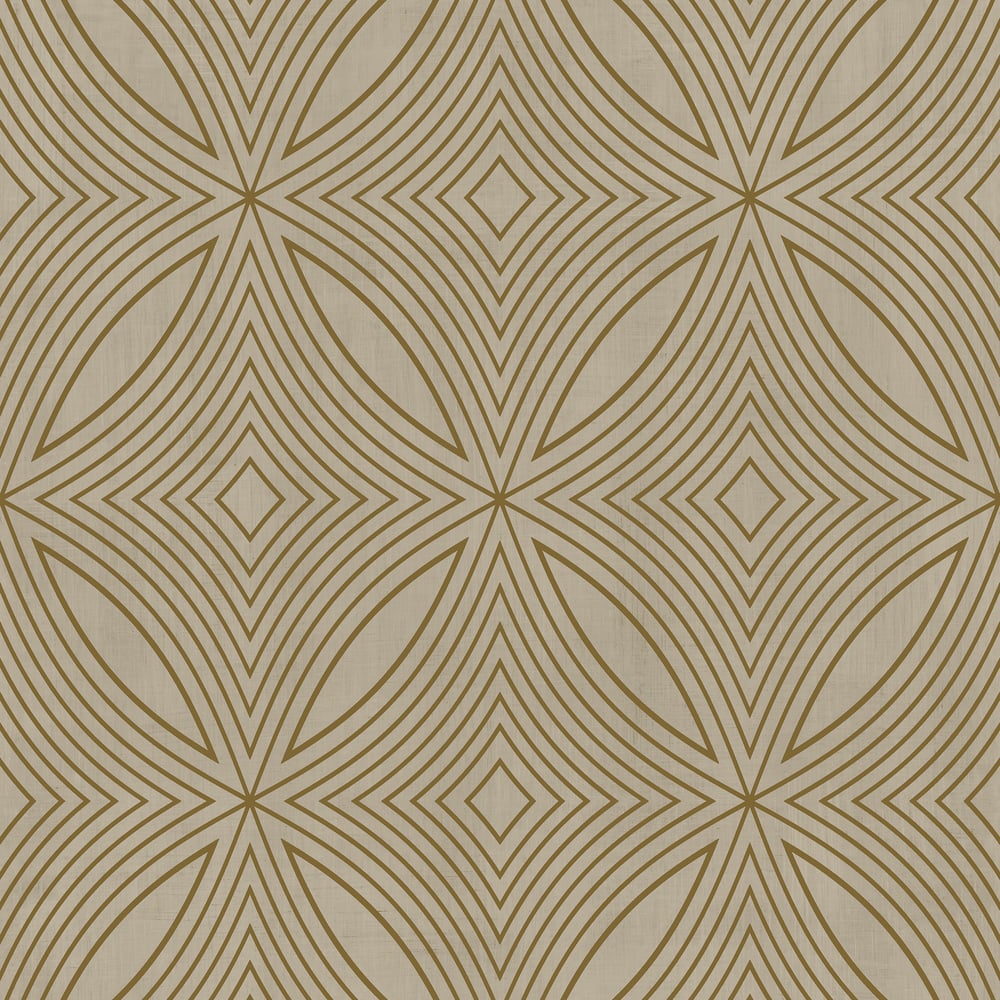 Special FX Geometric Spiral Wallpaper - Metallic Gold / Yellow - Galerie - G67730 - Premier Wallcovering