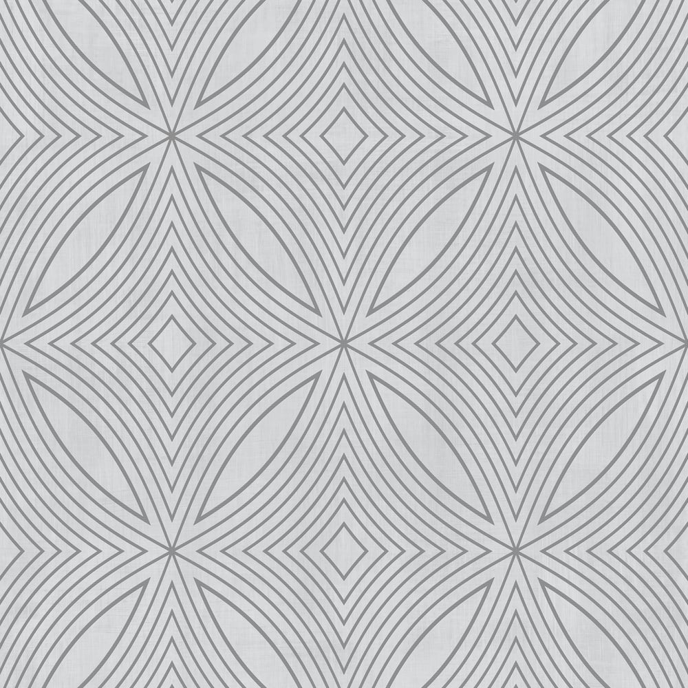 Special FX Geometric Spiral Wallpaper - Silver / White - Galerie - G67731 - Premier Wallcovering