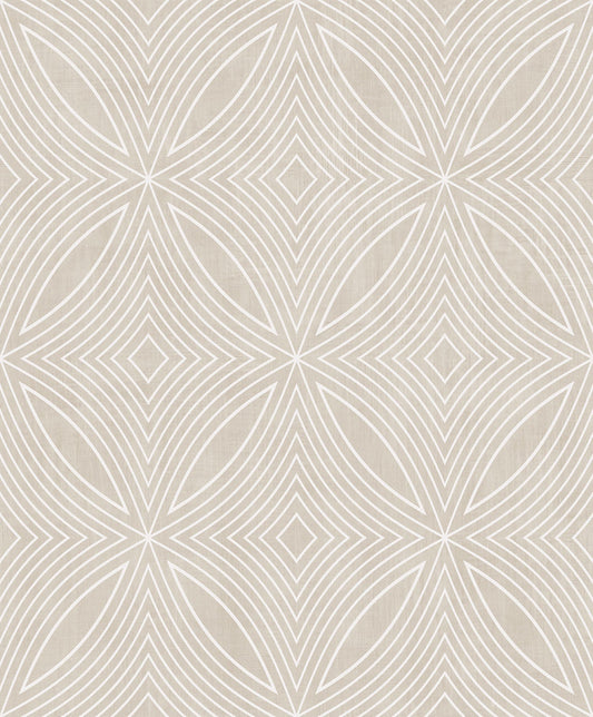 Special FX Geometric Spiral Wallpaper - Silver / Taupe - Galerie - G67722 - Premier Wallcovering