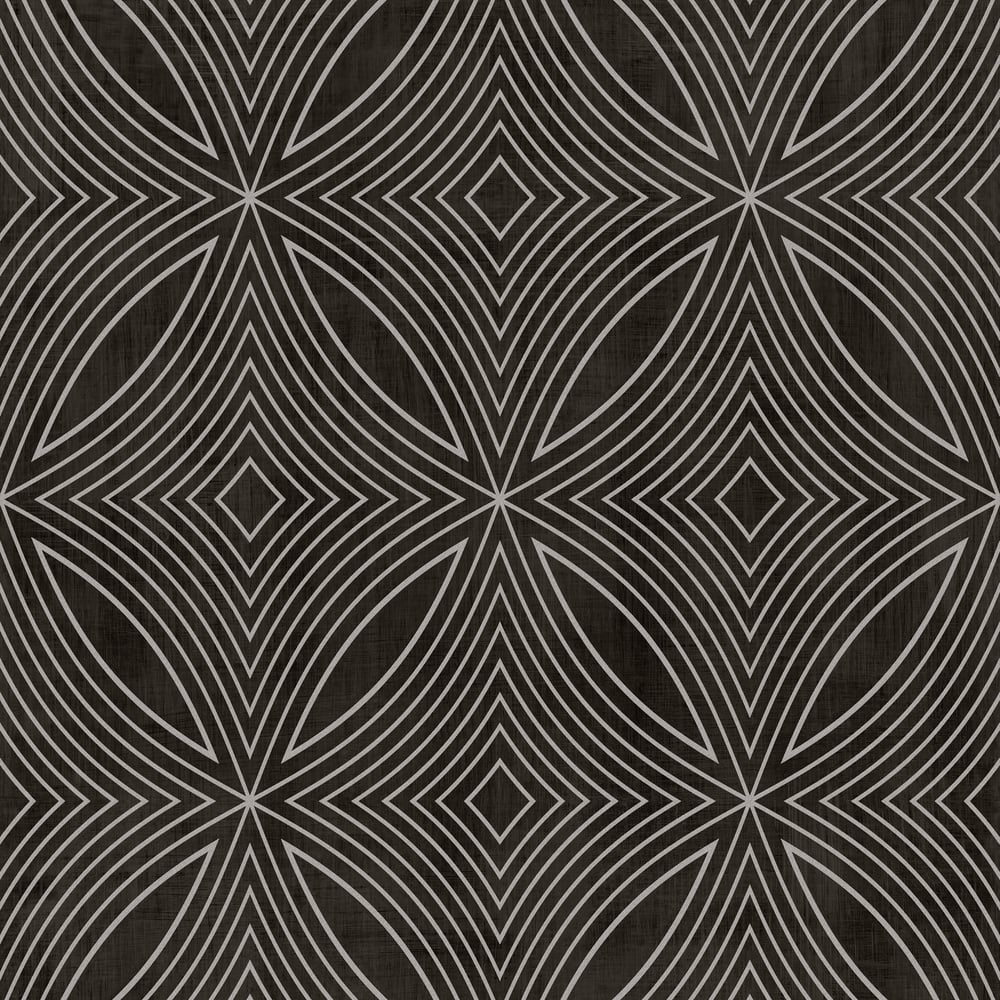 Special FX Geometric Spiral Wallpaper - Silver / Black - Galerie - G67732 - Premier Wallcovering