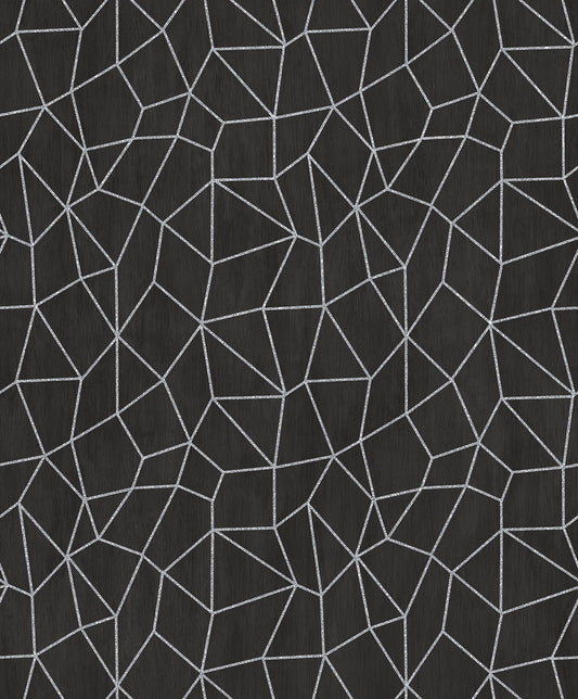 Special FX Metallic Web Effect Wallpaper - Silver / Black - Galerie - G67694 - Premier Wallcovering