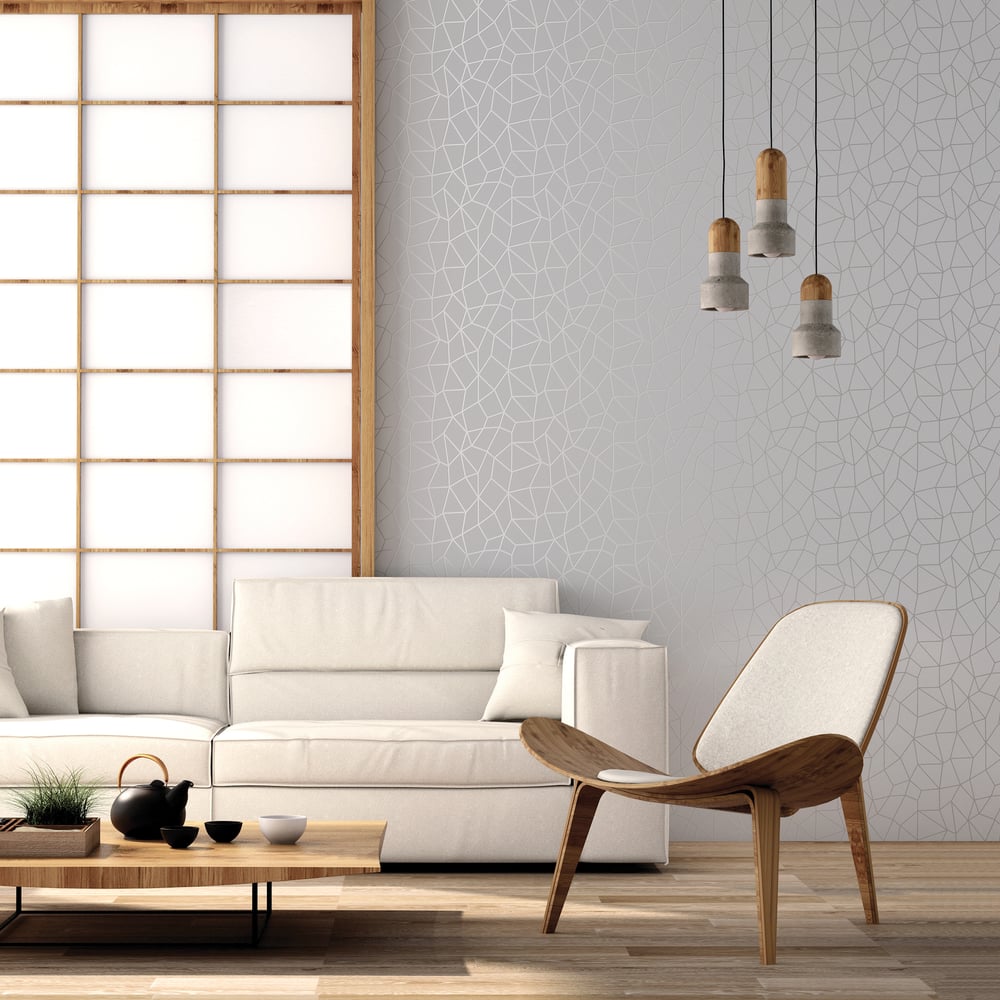 Special FX Metallic Web Effect Wallpaper - Silver / White - Galerie - G67699 - Premier Wallcovering