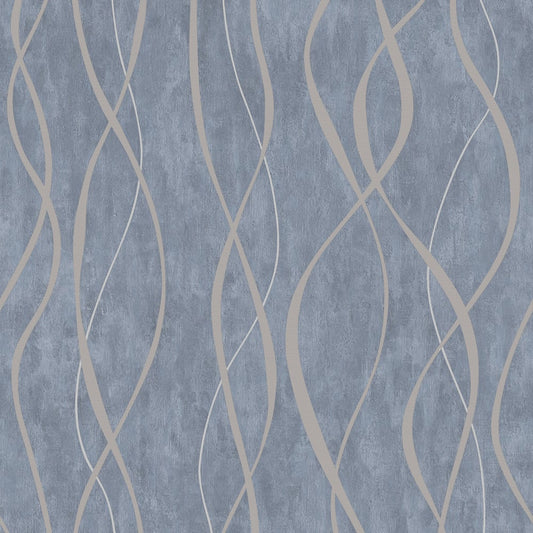 Special FX Ribbon Wallpaper - Blue - Galerie - G67720 - Premier Wallcovering