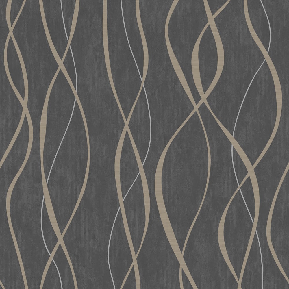 Special FX Ribbon Wallpaper - Silver / Stone Grey - Galerie - G67737 - Premier Wallcovering