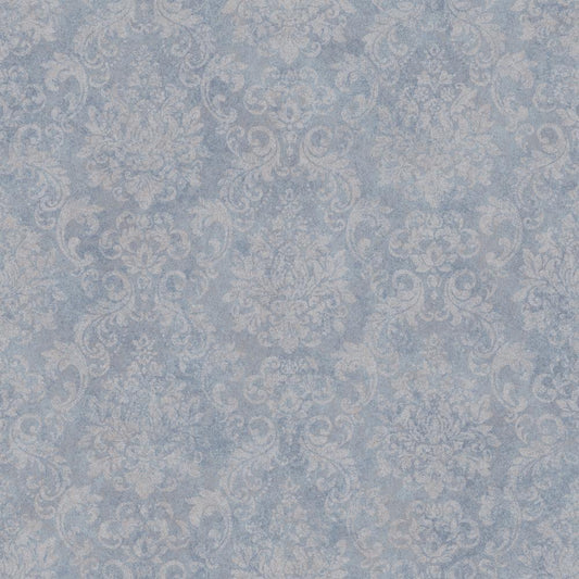 Special FX Special Damask Wallpaper - Blue / Silver - Galerie - G68088 - Premier Wallcovering