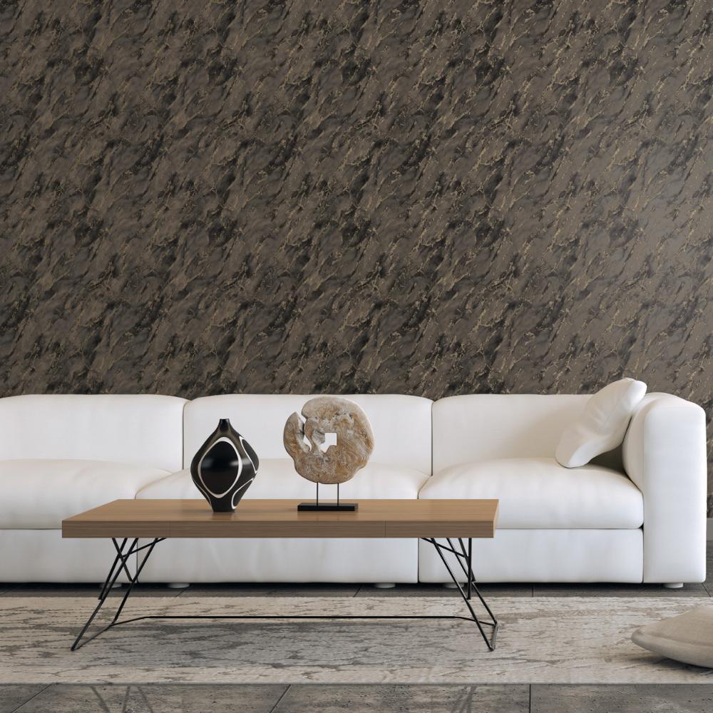Special FX Special Marble Wallpaper - Black / Taupe / Gold - Galerie - G68097 - Premier Wallcovering