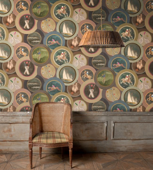 Sporting Life Wallpaper - Woodsmoke - Mulberry Home - FG095/A15 - Premier Wallcovering