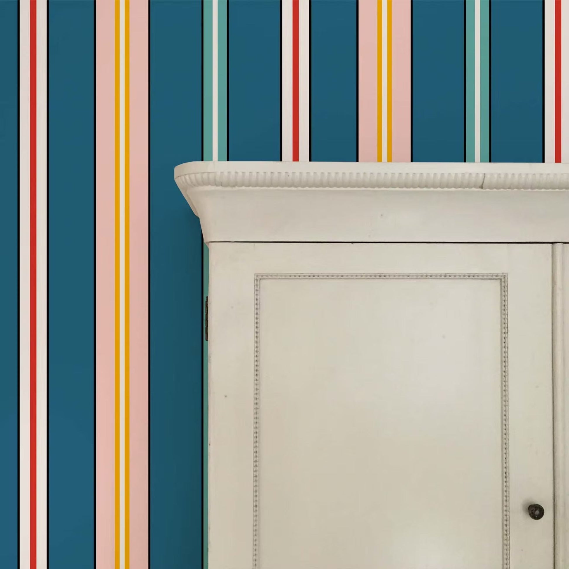 Sporty Stripes Wallpaper - Blue - Ottoline - W/STRPS/101/2 - Premier Wallcovering