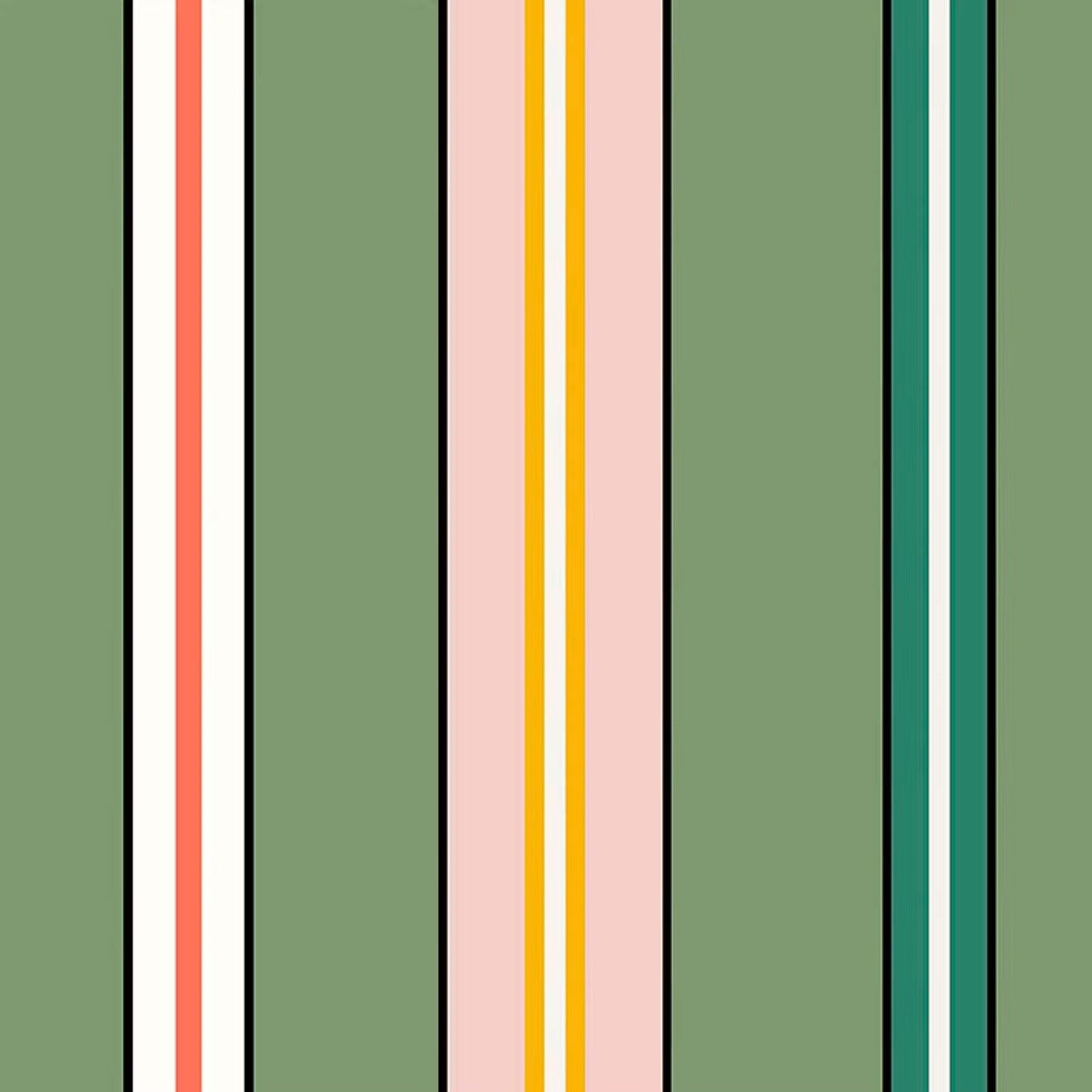 Sporty Stripes Wallpaper - Green - Ottoline - W/STRPS/101/1 - Premier Wallcovering