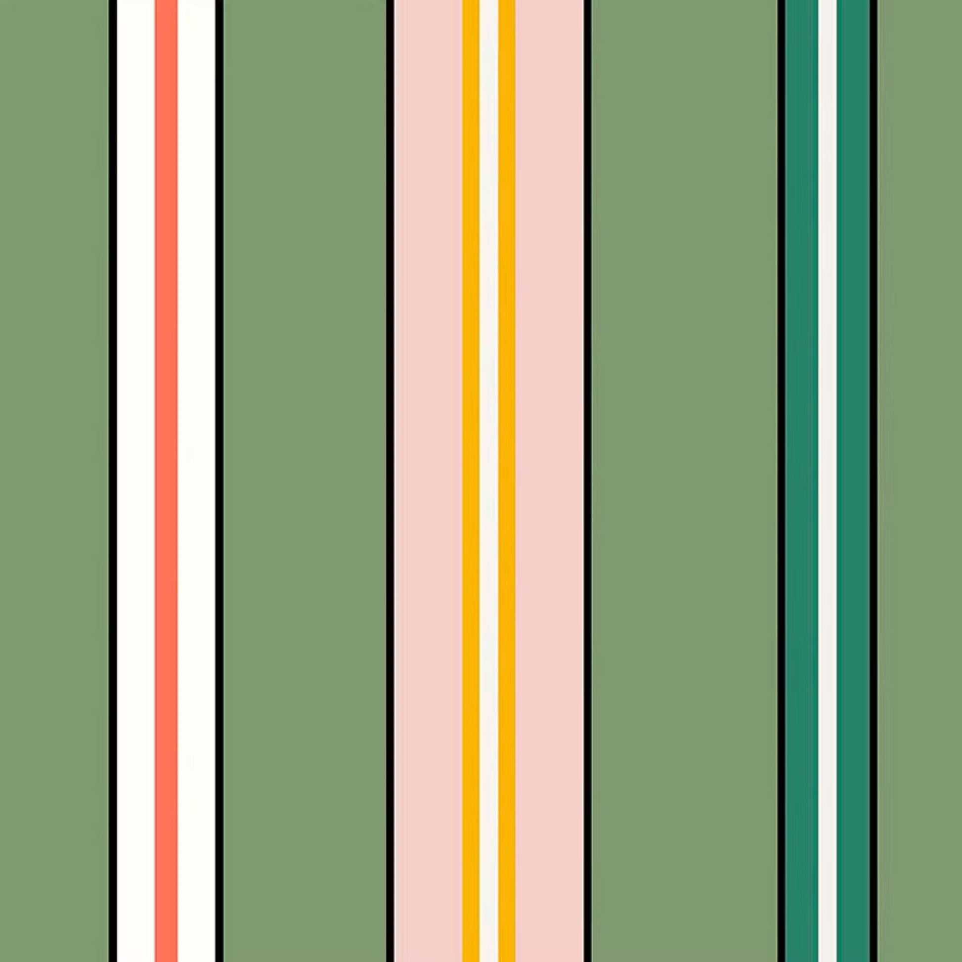 Sporty Stripes Wallpaper - Green - Ottoline - W/STRPS/101/1 - Premier Wallcovering