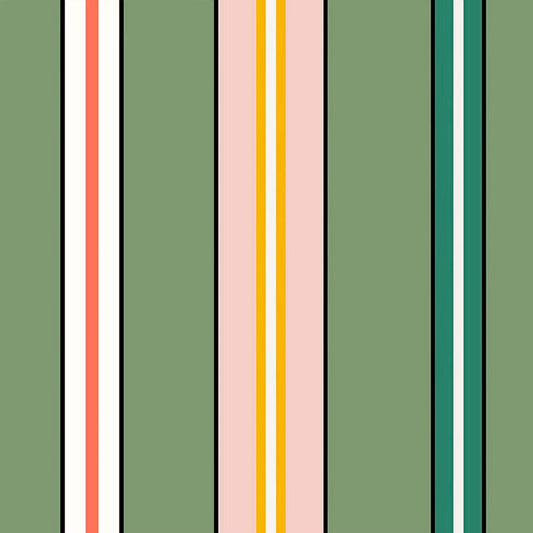 Sporty Stripes Wallpaper - Green - Ottoline - W/STRPS/101/1 - Premier Wallcovering