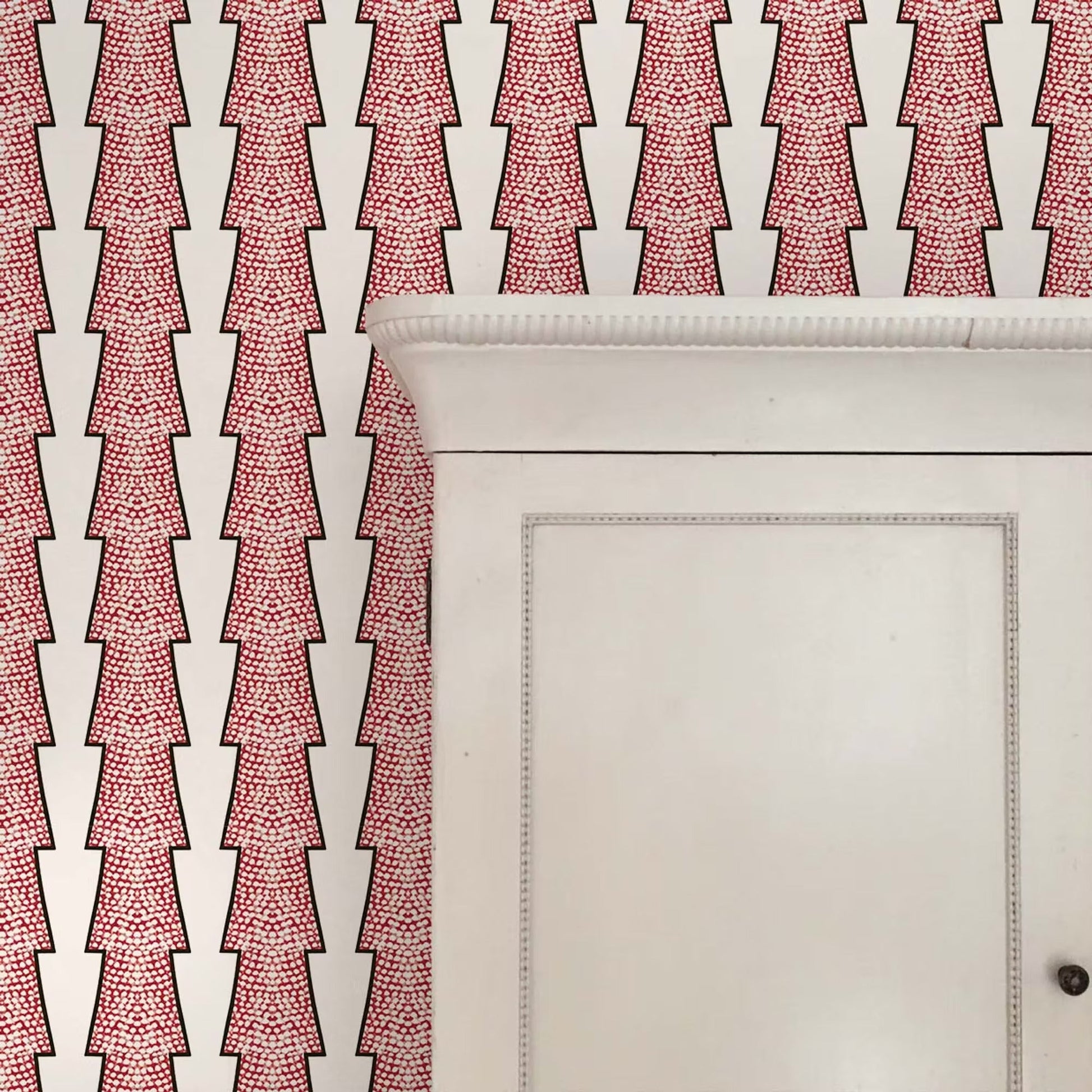 Spot and Arrow Wallpaper - Red - Ottoline - W/SPAR/101/2 - Premier Wallcovering